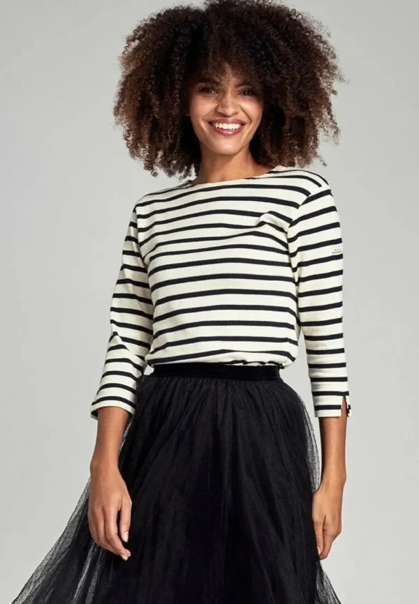 Armor Lux - Breton striped blouse - Ecru/Navy^Dame Overdele