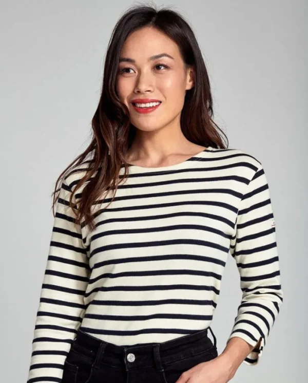 Armor Lux - Breton striped blouse - Ecru/Navy^Dame Overdele