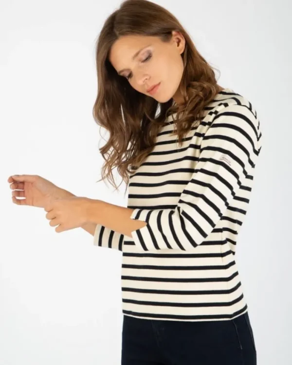 Armor Lux - Breton striped blouse - Ecru/Navy^Dame Overdele