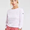 Armor Lux 3/4 length sleeve Breton striped shirt - Blanc/Fairytale^Dame Overdele