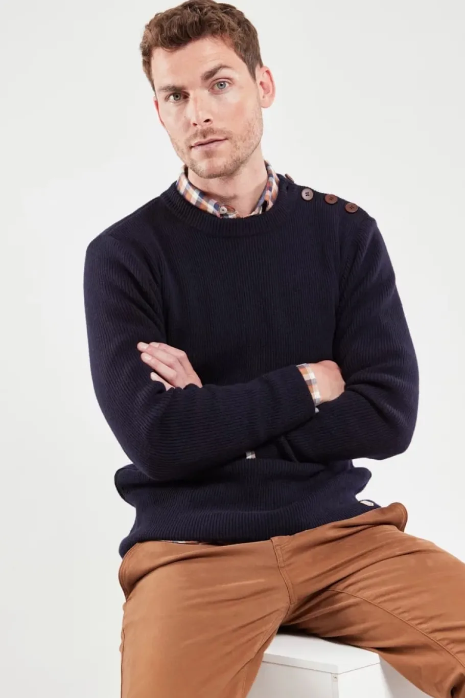 armor_lux__uldswater_unis_1.webp Armor Lux - Uldswater Unisex - Heritage nautical jumper - lambswool Navy^Dame Overdele