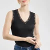 Armor Lux V-neck vest top – wool and silk Black^Dame Overdele