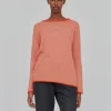 Basic Apparel - økologisk bluse - Soya Mini Stripe - Spicy Orange / Rygby Tan^Dame Overdele