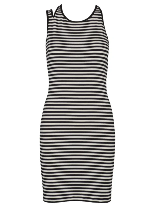 Basic Apparel - Ludmilla Asymmetric Dress off white/Black^Dame Kjoler Og Jumpsuits
