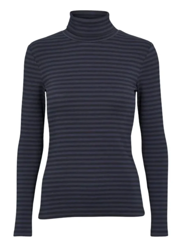 Basic Apparel - Ludmilla High-neck - Black/Navy^Dame Overdele