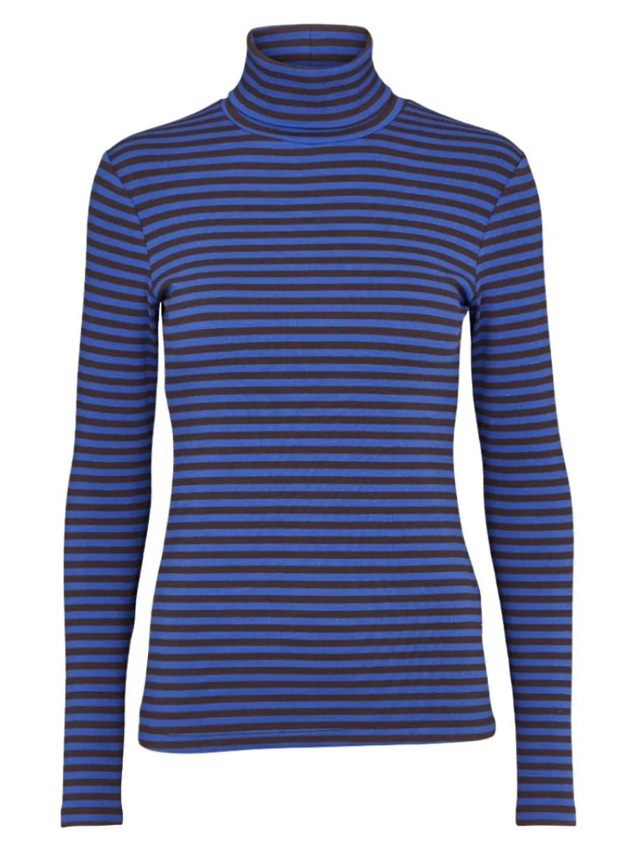 basic_apparel__ludmilla_h_0.webp Basic Apparel - Ludmilla High-neck - Chocolate torte/Clematis blue^Dame Overdele