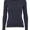 Basic Apparel - Ludmilla LS Tee - Black/Navy^Dame Overdele