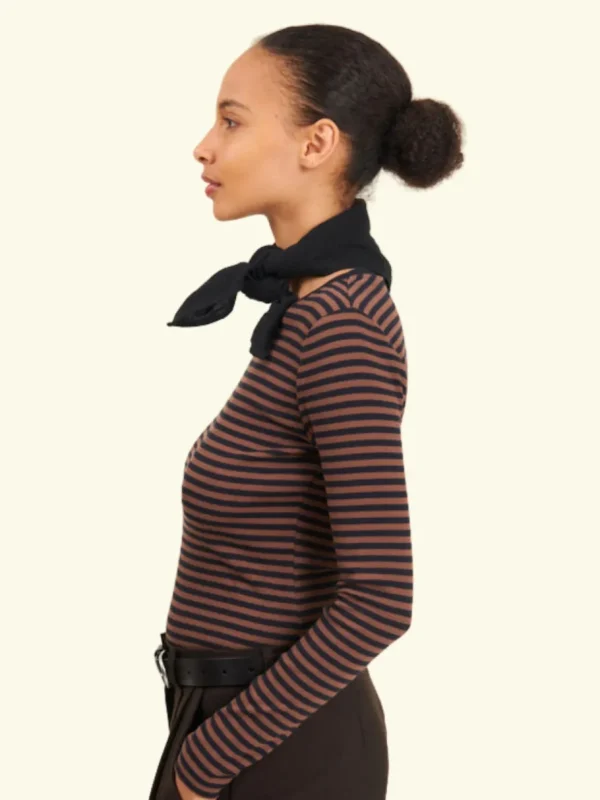 Basic Apparel - Ludmilla LS Tee - Carafe / Black^Dame Overdele