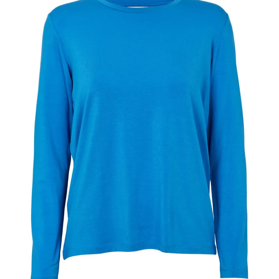 basic_apparel_bluse_jolan_0.webp Basic Apparel Bluse Jolanda LS Tee Princess Blue^Dame Overdele