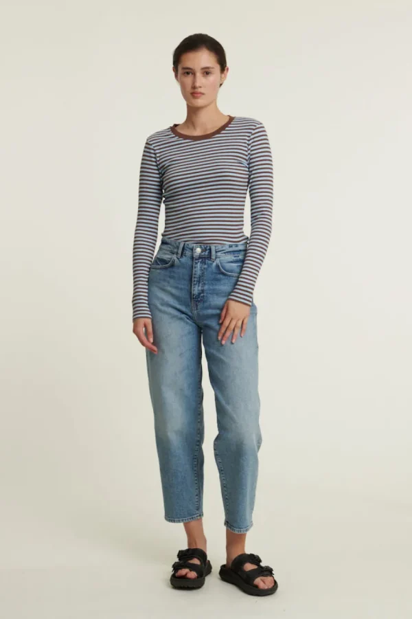 Basic Apparel Ludmilla LS tee Carafe / dutch canal^Dame Overdele