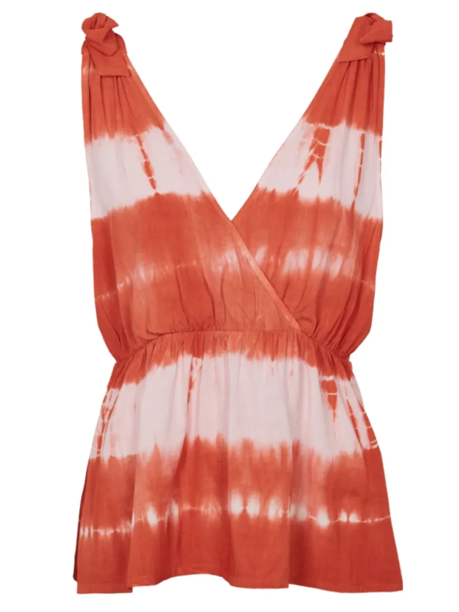 basic_apparel_orchid_top__0.webp Basic Apparel Orchid Top Tie Dye Dusted Clay / Pink Chalk^Dame Overdele