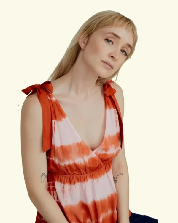 Basic Apparel Orchid Top Tie Dye Dusted Clay / Pink Chalk^Dame Overdele