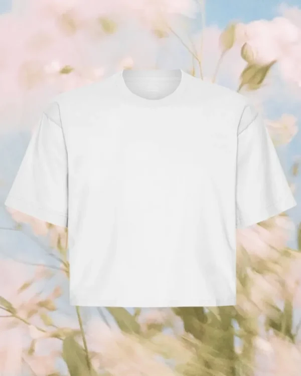 Colorful Standard Organic Boxy Crop Tee Optical White^Dame Overdele
