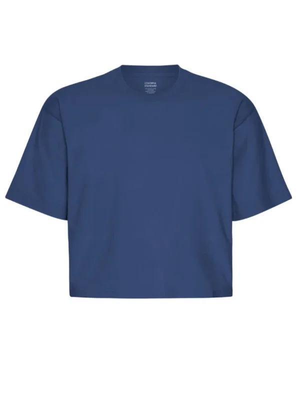 Colorful Standard Organic Boxy Crop Tee Marine Blue^Dame Overdele