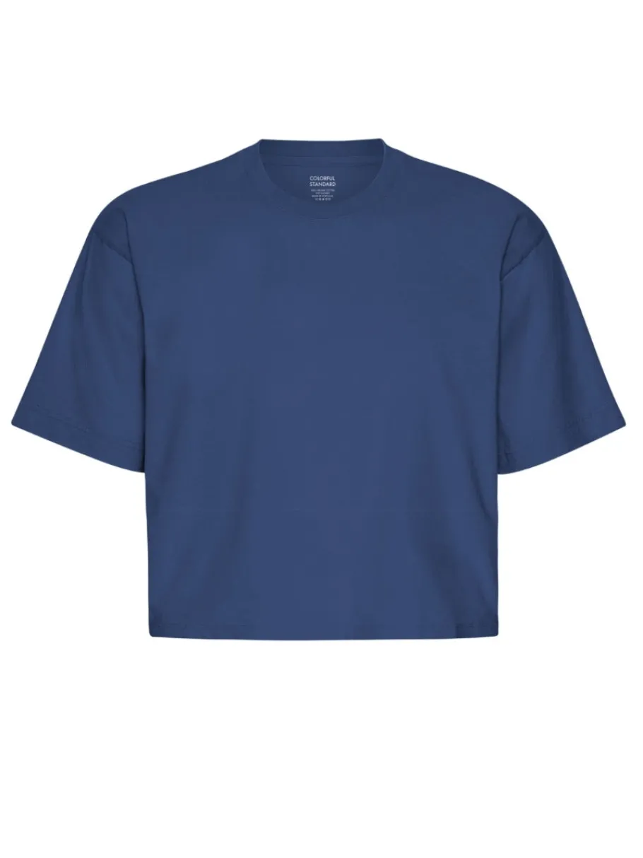 colorful_standard_organic_1.webp Colorful Standard Organic Boxy Crop Tee Marine Blue^Dame Overdele