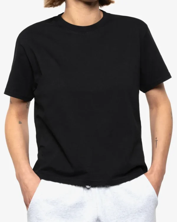 Colorful Standard Organic Boxy Crop Tee Optical White^Dame Overdele