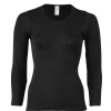 Engel Natur Dame - Bluse i Uld/Silke Sort^Dame Overdele