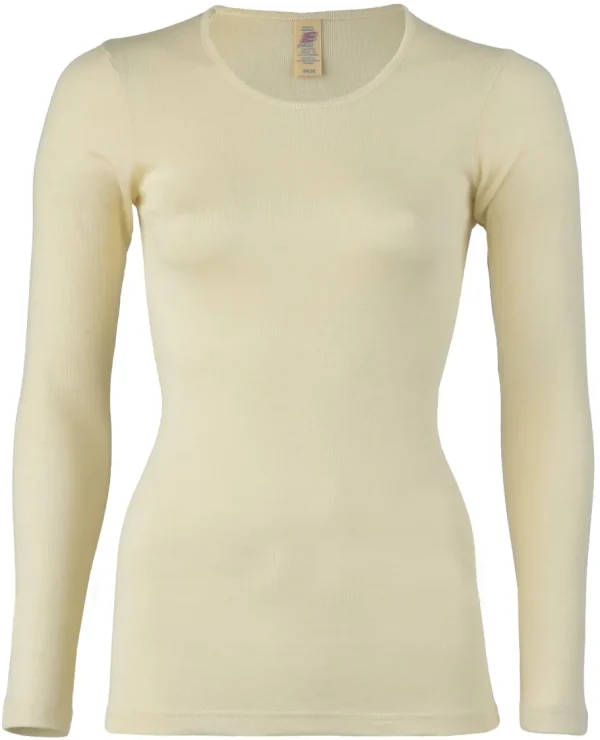 Engel Natur Dame - Bluse i Uld Råhvid^Dame Overdele