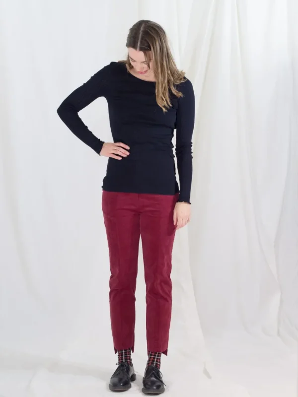 Engel Natur Dame - Bluse i Uld/Silke Sort^Dame Overdele