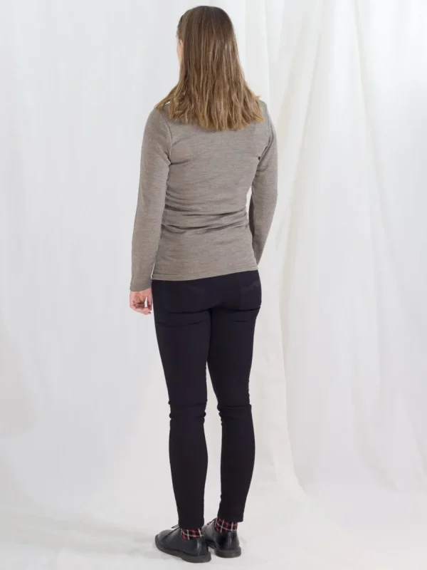 Engel Natur Dame - Bluse i uld/silke Brun^Dame Overdele