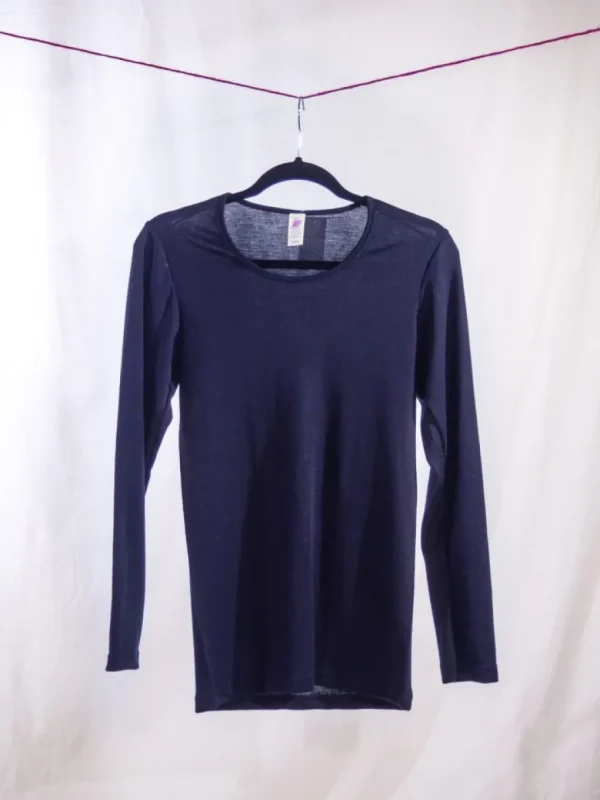 Engel Natur Dame - Bluse i Uld/Silke Sort^Dame Overdele