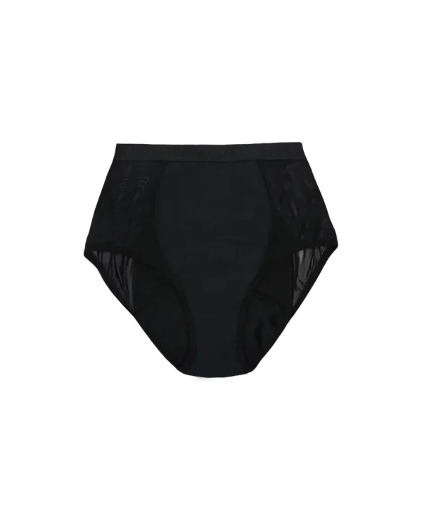 Flow 1 - Menstruationstrusser - High Waist, Moderate - Black^Dame Undertøj