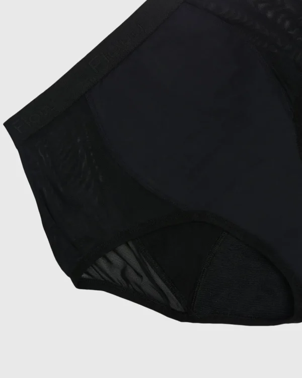 Flow 1 - Menstruationstrusser - High Waist, Moderate - Black^Dame Undertøj