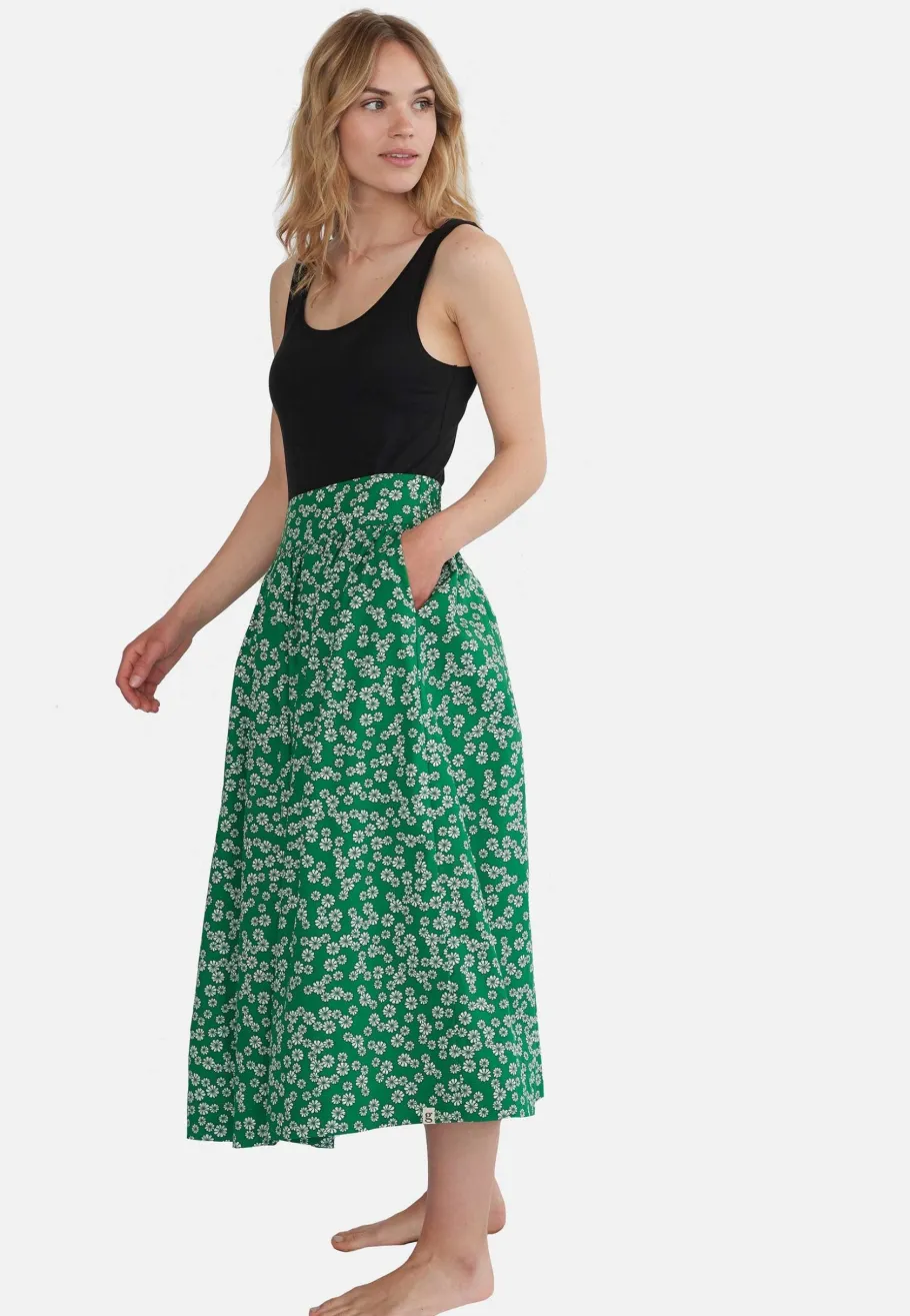 grobund_mette_nederdel__k_1.webp Grobund Mette Nederdel - Økologisk Maxi-Nederdel Grøn med blomster^Dame Underdele