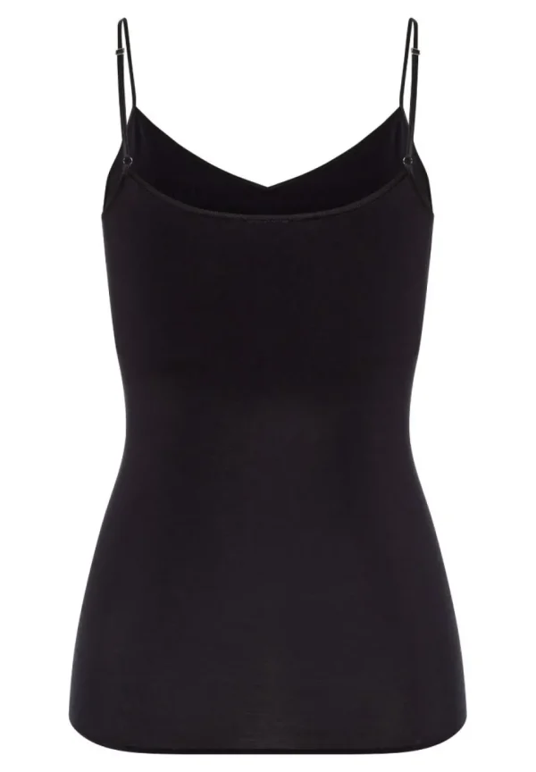 Hanro - Spaghetti Top Padded - Cotton Seamless Black^Dame Undertøj