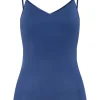 Hanro Cotton Seamless Spaghetti Top True Navy^Dame Undertøj