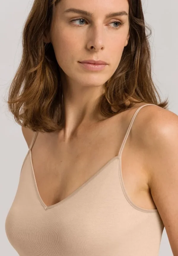Hanro Cotton Seamless Spaghetti Top Beige^Dame Undertøj
