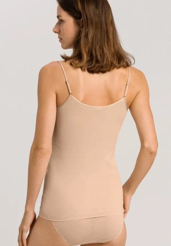 Hanro Cotton Seamless Spaghetti Top Beige^Dame Undertøj