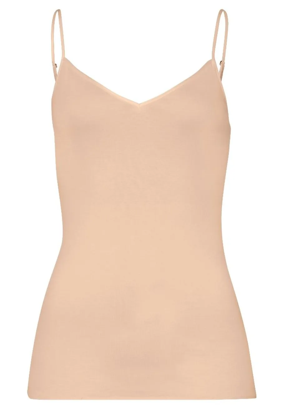 hanro_cotton_seamless_spa_4-1.webp Hanro Cotton Seamless Spaghetti Top Beige^Dame Undertøj