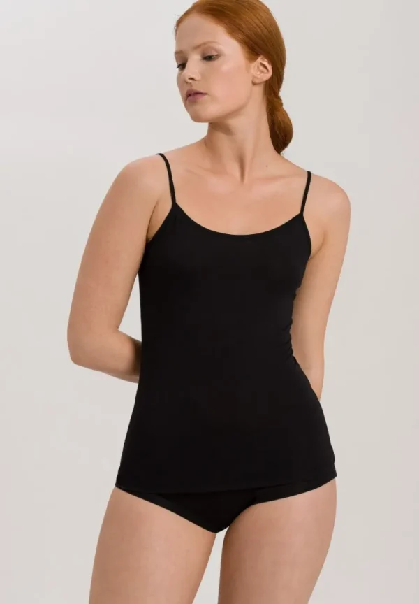 Hanro Soft Touch Spaghetti Top Black^Dame Undertøj