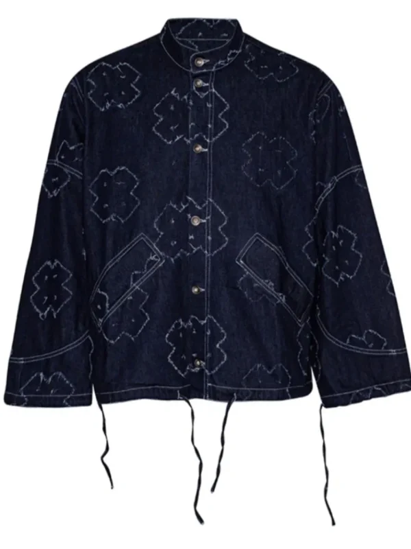 Henrik Vibskov Smiley Denim Jacket - Dark Needle Punch^Dame Overtøj