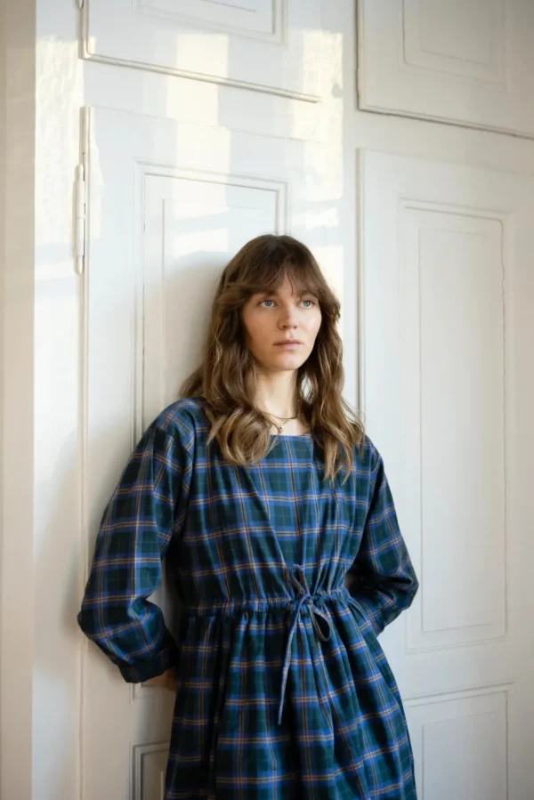 Jungle Folk Liv Long-sleeved Ruffle Dress Checkered^Dame Kjoler Og Jumpsuits