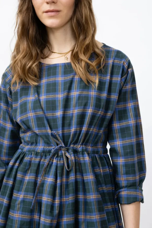 Jungle Folk Liv Long-sleeved Ruffle Dress Checkered^Dame Kjoler Og Jumpsuits