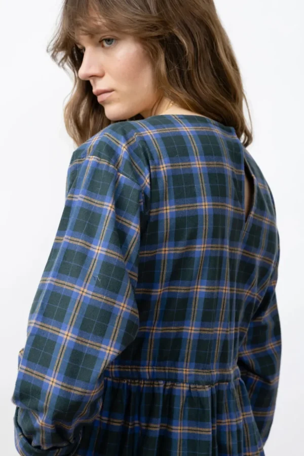 Jungle Folk Liv Long-sleeved Ruffle Dress Checkered^Dame Kjoler Og Jumpsuits