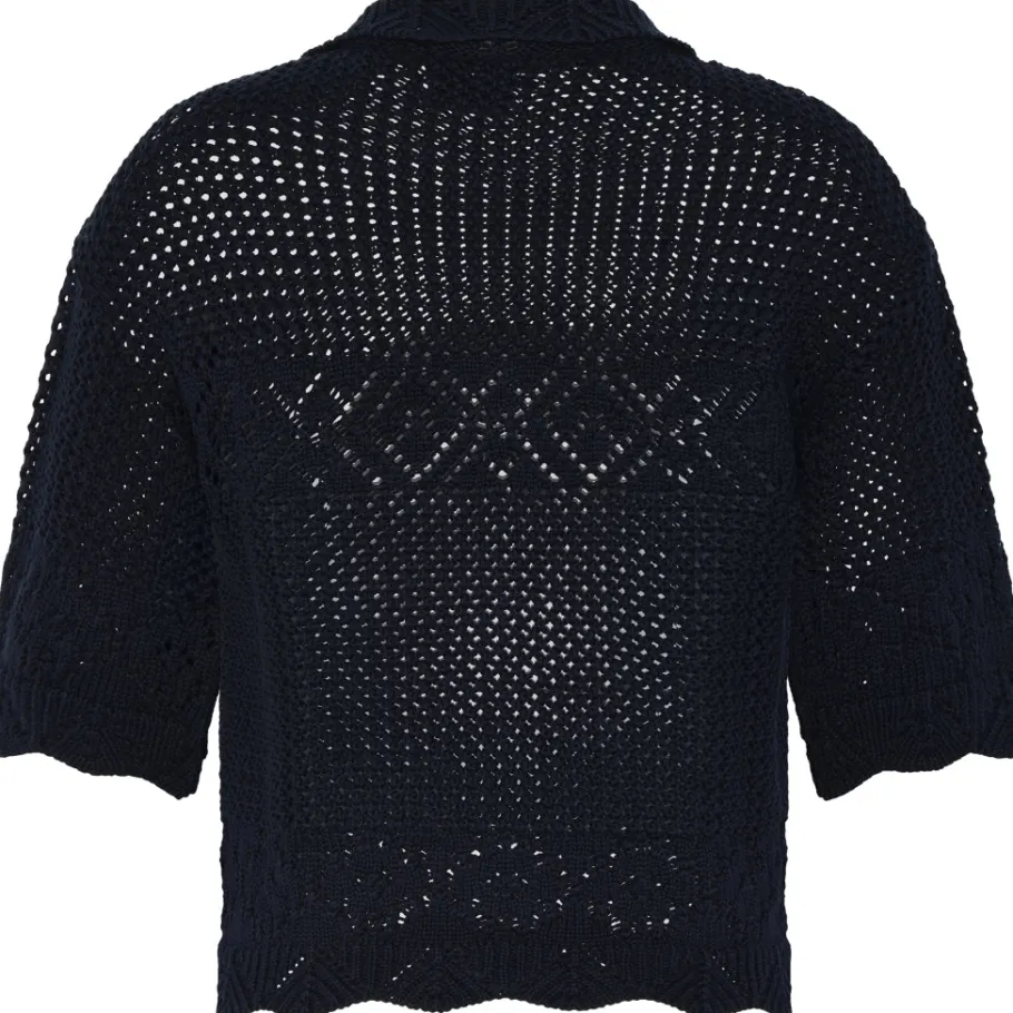 klitmller_collective_pene_1.webp Klitmøller Collective Penelope Crochet Navy^Dame Overdele