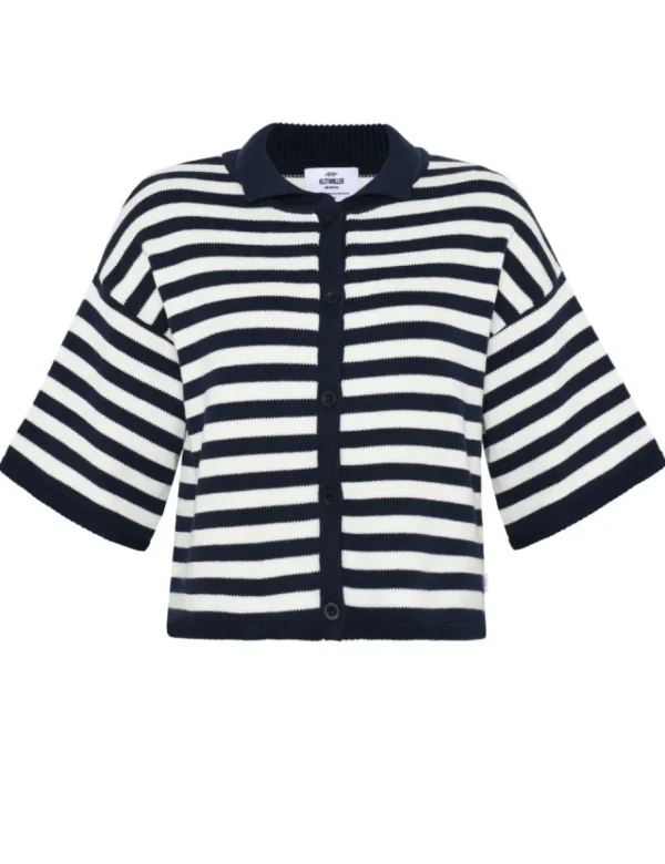 Klitmøller Collective Klitmøller Layla Stripe Knit Cardigan Navy/Cream^Dame Overdele