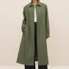 Kowtow Cleo Trench Coat Sage^Dame Overtøj