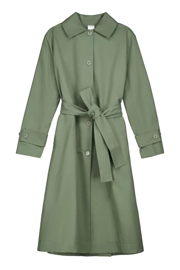 Kowtow Cleo Trench Coat Sage^Dame Overtøj