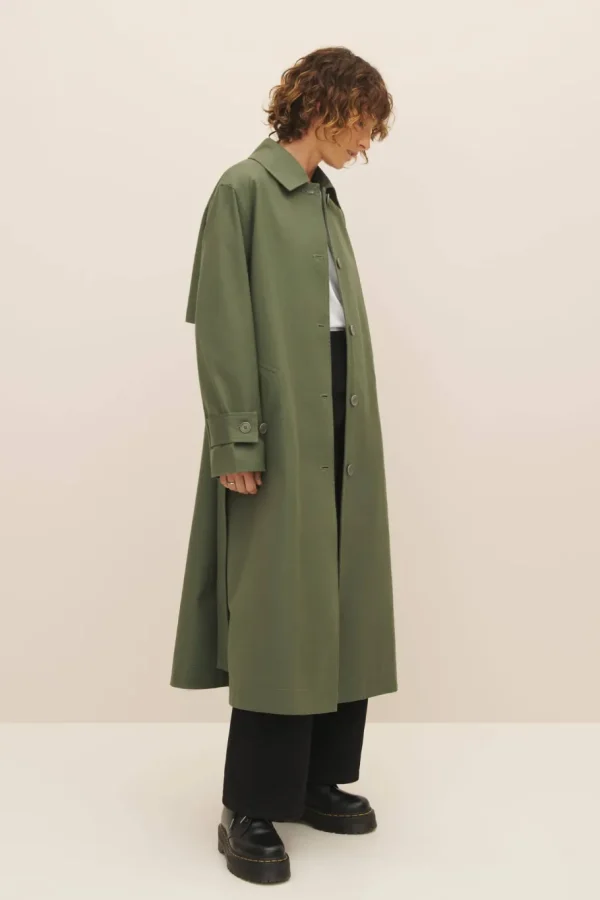 Kowtow Cleo Trench Coat Sage^Dame Overtøj