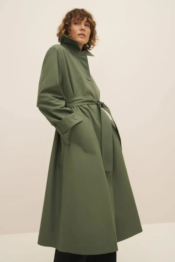 Kowtow Cleo Trench Coat Sage^Dame Overtøj