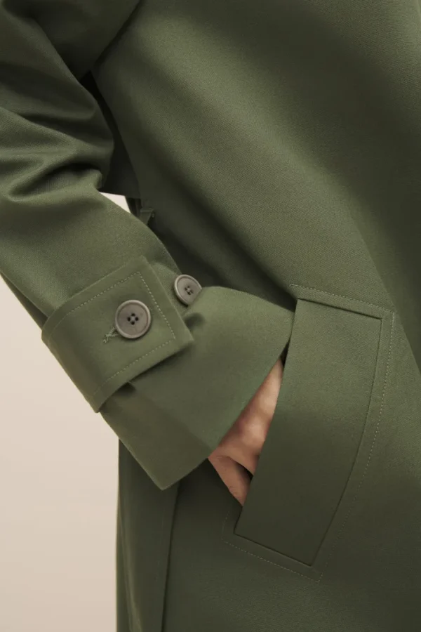 Kowtow Cleo Trench Coat Sage^Dame Overtøj