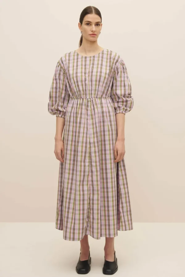 Kowtow Melody Dress Pink tartan^Dame Kjoler Og Jumpsuits