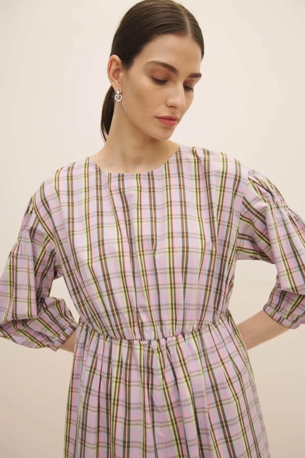 Kowtow Melody Dress Pink tartan^Dame Kjoler Og Jumpsuits