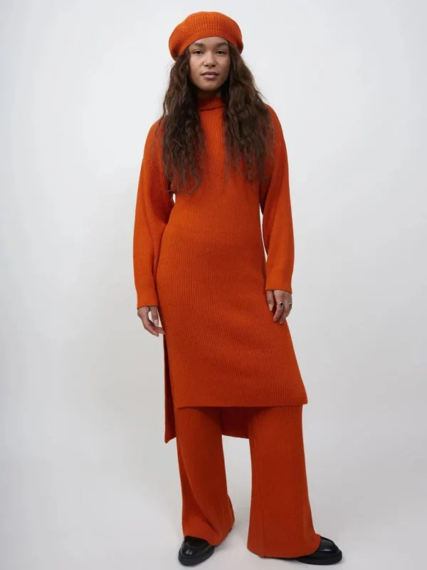 La Femme Rousse - Alpaca Kjole - Carla Dress // Orange Flame^Dame Kjoler Og Jumpsuits