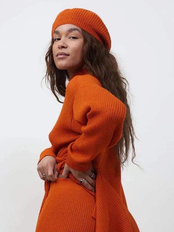 La Femme Rousse - Alpaca Kjole - Carla Dress // Orange Flame^Dame Kjoler Og Jumpsuits