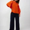 La Femme Rousse - Silkeskjorte - Agnes Shirt // Orange Flame^Dame Overdele